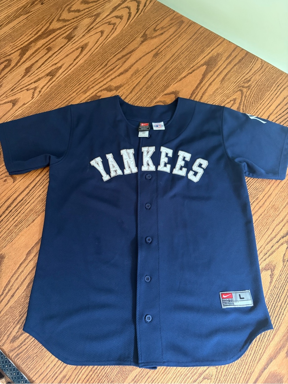 Nike Navy Kids Yankees Button-Front Jersey